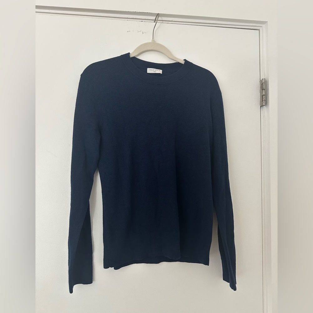 Sandro Paris Navy Wool Blend Crewneck Sweater – Size Small – New Without Tags